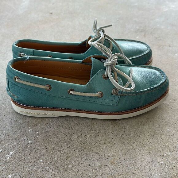 Sperry Gold Cup Loafer Boat Shoe Turquoise Women’s Size 5.5 - Picture 1 of 10